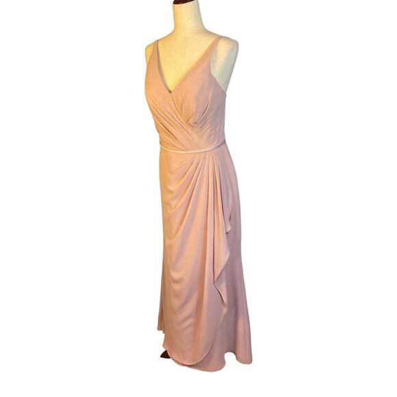 Alfred Angelo 7403 Love's First Blush Chiffon Sleeveless Dress Gown Size 10 - Picture 4 of 12